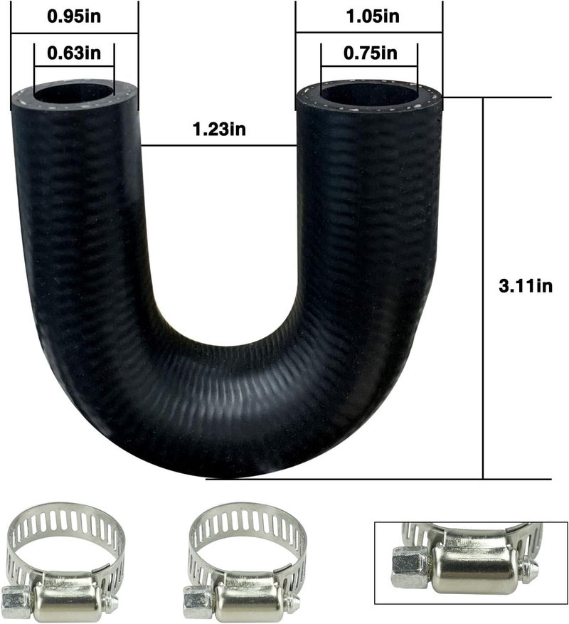 HEMRUNK LS Heater Core Bypass Hose Coolant Crossover with Clamps Replacement for LS1 LS2 LS3 LS6 LS7 LH6 L92 L76 L92 L76 LY2 LZ1 L99 L96 L99 L96 LC8 L96 LC8 L77 LM7 LR4 LM4 L33 LQ4 LQ9 551699 - Image 3